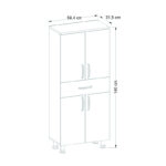 Ντουλάπι κουζίνας - μπάνιου Montana από μελαμίνη χρώμα λευκό 59,4x31,5x140εκ.