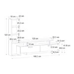 Σύνθεση τηλεόρασης Simal  από μελαμίνη με LED χρώμα λευκό - cordoba 168,2x31,3x120εκ.