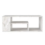 Τραπεζάκι σαλονιού Abdera Megapap χρώμα λευκό εφέ μαρμάρου 110x60x42εκ.