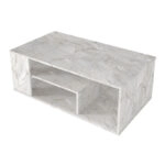 Τραπεζάκι σαλονιού Abdera Megapap χρώμα λευκό εφέ μαρμάρου 110x60x42εκ.