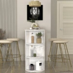 Τραπέζι μπαρ Vigne Megapap χρώμα λευκό εφέ μαρμάρου 150x51,6x101,8εκ.