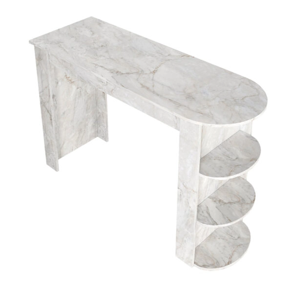 Τραπέζι μπαρ Vigne Megapap χρώμα λευκό εφέ μαρμάρου 150x51,6x101,8εκ.