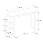 Τραπέζι μπαρ Vigne Megapap χρώμα λευκό εφέ μαρμάρου 150x51,6x101,8εκ.