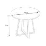 Σετ τραπεζαρία 5τμχ Rubes - Christy Megapap χρώμα γκρι σκυροδέματος - λαδί Ø100x78εκ.