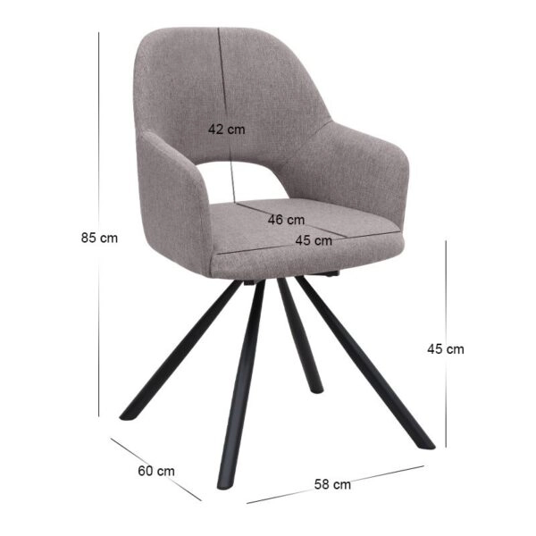 Σετ τραπεζαρία 5τμχ Rubes - Gabriel Megapap χρώμα γκρι σκυροδέματος - ανοιχτό μπεζ Ø100x78εκ.