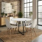 Σετ τραπεζαρία 5τμχ Rubes - Nova Megapap χρώμα λευκό Ø100x78εκ.