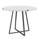 Σετ τραπεζαρία 5τμχ Rubes - Rosa Megapap χρώμα λευκό - γκρι Ø100x78εκ.