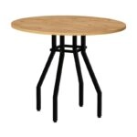 Σετ τραπεζαρία 5τμχ Roma - Iris Megapap χρώμα pine oak - γκρι Ø80x75εκ.