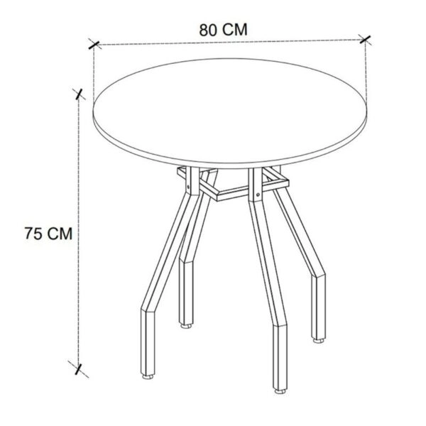 Σετ τραπεζαρία 5τμχ Roma - Iris Megapap χρώμα pine oak - γκρι Ø80x75εκ.