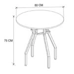 Σετ τραπεζαρία 5τμχ Roma - Rosa Megapap χρώμα pine oak - γκρι Ø80x75εκ.