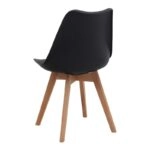 Σετ τραπεζαρία 5τμχ Allos - Viva Megapap χρώμα sapphire oak - μαύρο/φυσικό πόδι 75x75x77εκ.