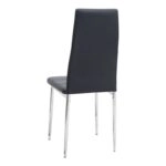 Σετ τραπεζαρία 5τμχ Allos - Rosa Megapap χρώμα sapphire oak - μαύρο/χρωμίου πόδι 75x75x77εκ.