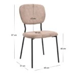 Σετ τραπεζαρία 5τμχ Allos - Kevin Megapap χρώμα sapphire oak - μόκα 75x75x77εκ.