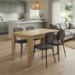 Σετ τραπεζαρία 5τμχ Darlen - Kevin Megapap χρώμα sapphire oak - γκρι 125x72x74εκ.