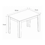 Σετ τραπεζαρία 5τμχ Darlen - Christy Megapap χρώμα sapphire oak - ανοιχτό μπεζ 125x72x74εκ.