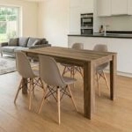 Σετ τραπεζαρία 5τμχ Darlen - Nova Megapap χρώμα καρυδί - cappuccino 125x72x74εκ.