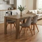 Σετ τραπεζαρία 5τμχ Darlen - Viva Megapap χρώμα καρυδί - cappuccino 125x72x74εκ.