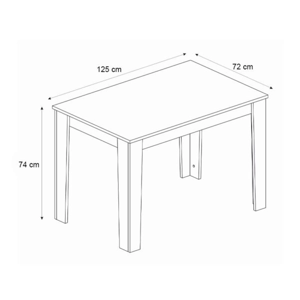Σετ τραπεζαρία 5τμχ Darlen - Vela Megapap χρώμα καρυδί - λευκό 125x72x74εκ.