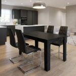 Σετ τραπεζαρία 5τμχ Darlen - Vela Megapap χρώμα sencron black - μαύρο 125x72x74εκ.