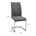 Σετ τραπεζαρία 5τμχ Darlen - Laura Megapap χρώμα sencron black - γκρι 125x72x74εκ.