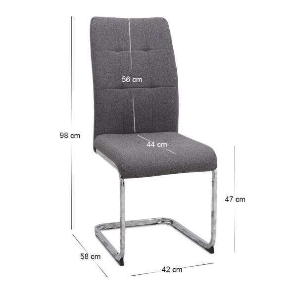 Σετ τραπεζαρία 5τμχ Darlen - Laura Megapap χρώμα sencron black - γκρι 125x72x74εκ.