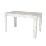 Σετ τραπεζαρία 5τμχ Darlen - Viva Megapap χρώμα λευκό εφέ μαρμάρου - φυστικί 125x72x74εκ.