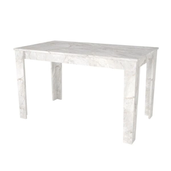 Σετ τραπεζαρία 5τμχ Darlen - Viva Megapap χρώμα λευκό εφέ μαρμάρου - φυστικί 125x72x74εκ.