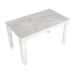 Σετ τραπεζαρία 5τμχ Darlen - Viva Megapap χρώμα λευκό εφέ μαρμάρου - φυστικί 125x72x74εκ.