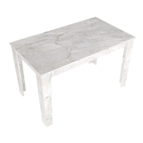 Σετ τραπεζαρία 5τμχ Darlen - Christy Megapap χρώμα λευκό εφέ μαρμάρου - λαδί 125x72x74εκ.