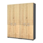 Ντουλάπα γραφείου επαγγελματική Venturo Megapap χρώμα ανθρακί - φυσικό οξιάς 160x40x200εκ.