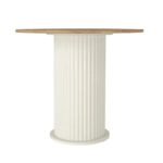 Σετ τραπεζαρία 5τμχ Bohema - Rosa Megapap χρώμα ivory/sepet oak - γκρι Ø90x77,7εκ.