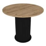 Σετ τραπεζαρία 5τμχ Bohema - Viva Megapap χρώμα μαύρο/sepet oak - cappuccino Ø90x77,7εκ.