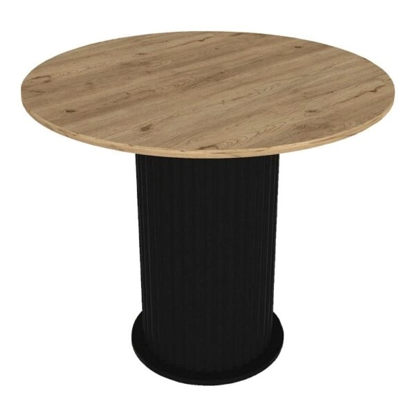 Σετ τραπεζαρία 5τμχ Bohema - Viva Megapap χρώμα μαύρο/sepet oak - cappuccino Ø90x77,7εκ.