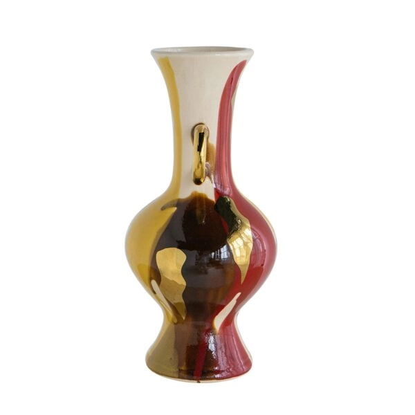 Artekko Ekko Πολύχρωμο Κεραμικό Διακοσμητικό Βάζο (16.3x16.3x35)cm