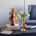 Artekko Ekko Πολύχρωμο Κεραμικό Διακοσμητικό Βάζο (16.3x16.3x35)cm