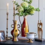 Artekko Ekko Πολύχρωμο Κεραμικό Διακοσμητικό Βάζο (16.3x16.3x35)cm