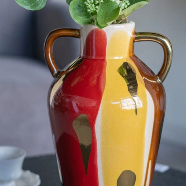 Artekko Ekko Διακοσμητικό Βάζο Κεραμικό Πολύχρωμο (18.7x16.3x31.5)cm