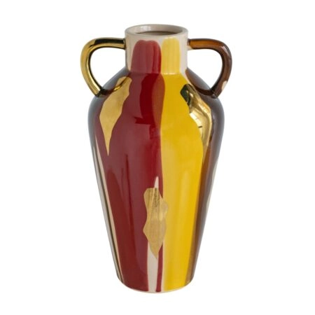 Artekko Ekko Πολύχρωμο Κεραμικό Διακοσμητικό Βάζο (18.7x16.3x31.5)cm