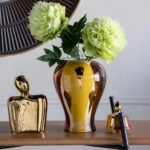 Artekko Ekko Πολύχρωμο Κεραμικό Διακοσμητικό Βάζο με Καπάκι (19.5x19.5x35)cm