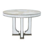 Artekko Galio Τραπέζι με Καθρέπτη MDF Γυαλί Χρυσό (120x120x80)cm