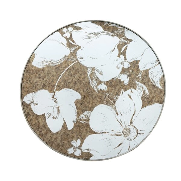 Artekko Galio Τραπέζι με Καθρέπτη MDF Γυαλί Χρυσό (120x120x80)cm