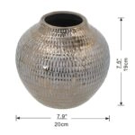 Artekko Tribal Χρυσό Κεραμικό Διακοσμητικό Δοχείο Βάζο (20x20x19)cm