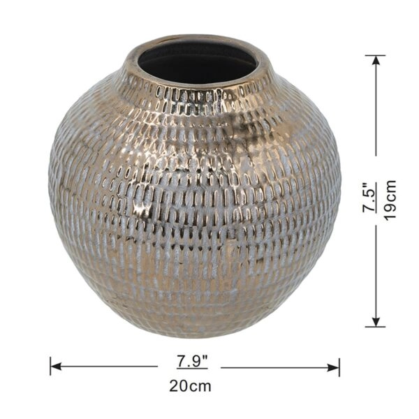 Artekko Tribal Χρυσό Κεραμικό Διακοσμητικό Δοχείο Βάζο (20x20x19)cm