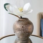 Artekko Tribal Χρυσό Κεραμικό Διακοσμητικό Δοχείο Βάζο (20x20x19)cm