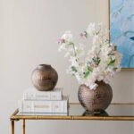 Artekko Tribal Χρυσό Κεραμικό Διακοσμητικό Δοχείο Βάζο (20x20x19)cm