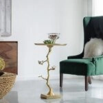 Branch Τραπέζι Βοηθητικό Μέταλλο Ασημί Χρυσό (43x43x71)cm