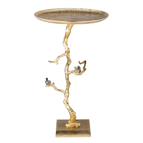 Branch Τραπέζι Βοηθητικό Μέταλλο Ασημί Χρυσό (43x43x71)cm