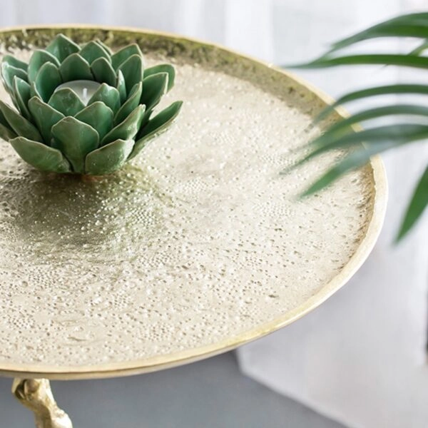 Branch Τραπέζι Βοηθητικό Μέταλλο Ασημί Χρυσό (43x43x71)cm