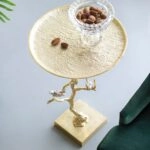 Branch Τραπέζι Βοηθητικό Μέταλλο Ασημί Χρυσό (43x43x71)cm