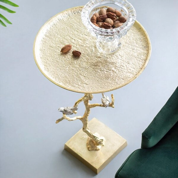 Branch Τραπέζι Βοηθητικό Μέταλλο Ασημί Χρυσό (43x43x71)cm